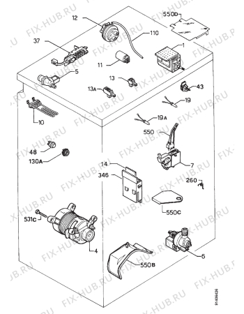 Взрыв-схема стиральной машины Electrolux EW934S - Схема узла Electrical equipment 268